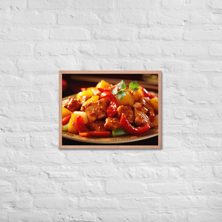 Sweet and sour chicken Framed poster 🤤 from Yumify.AI