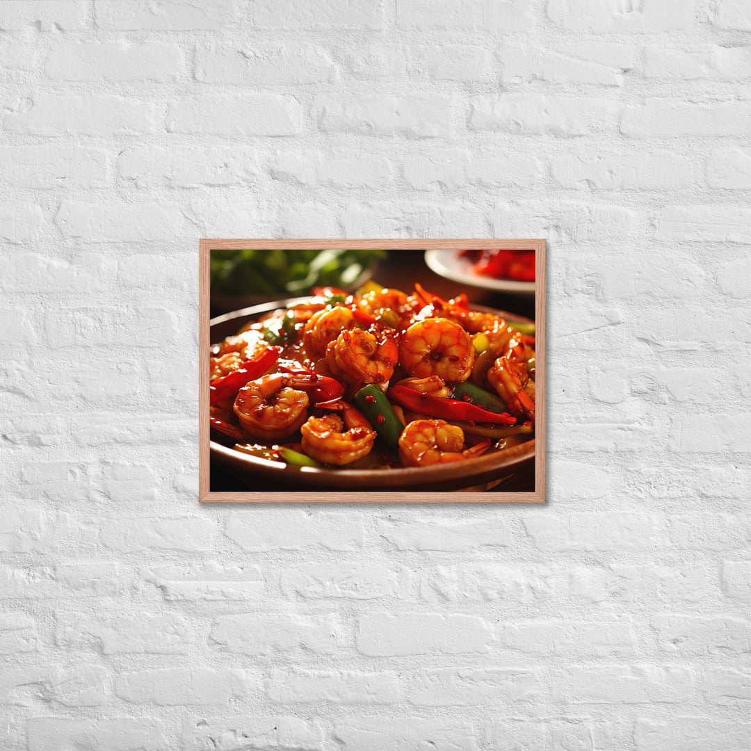 Szechuan Shrimp Framed poster 🤤 from Yumify.AI