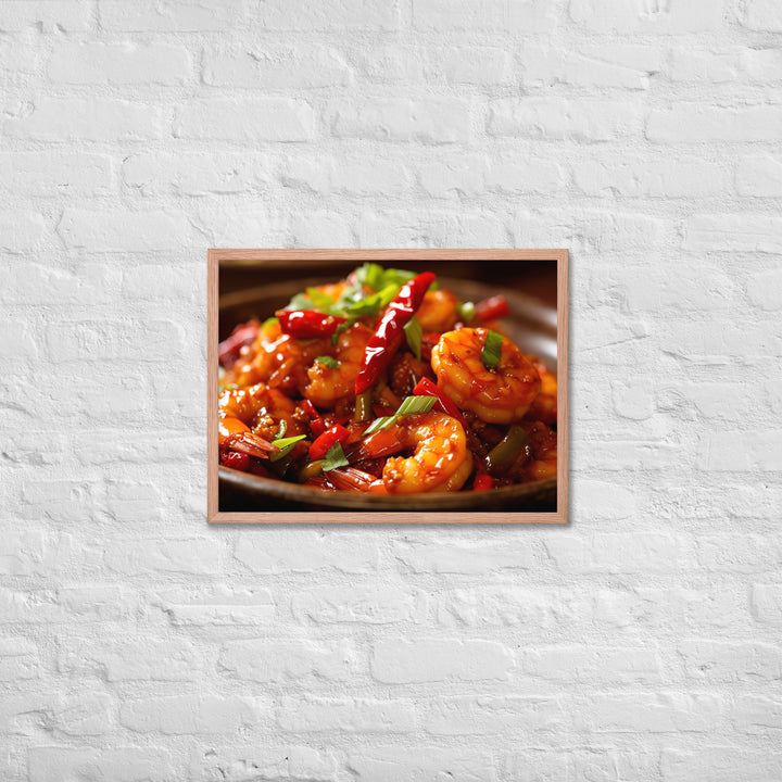 Szechuan Shrimp Framed poster 🤤 from Yumify.AI