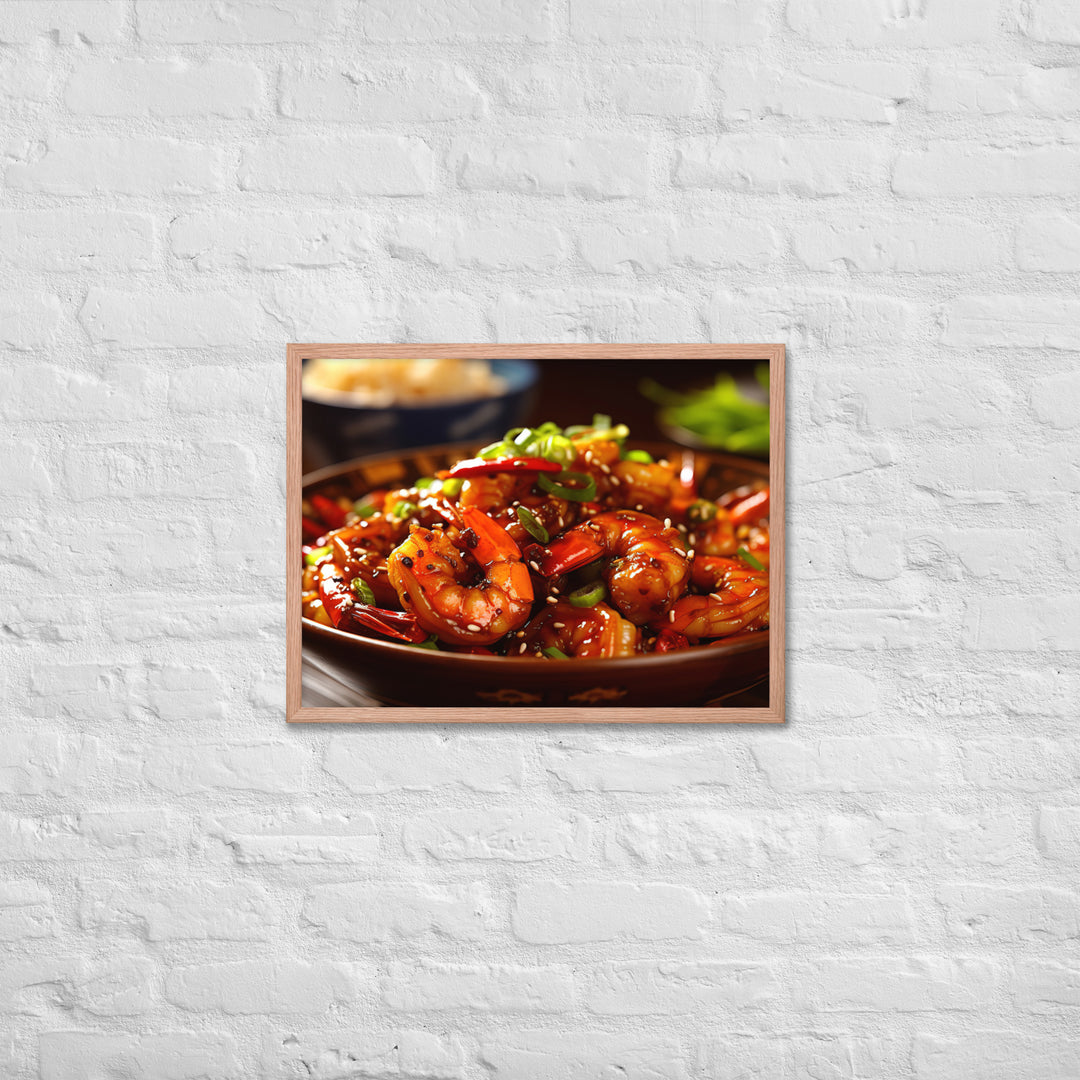 Szechuan Shrimp Framed poster 🤤 from Yumify.AI