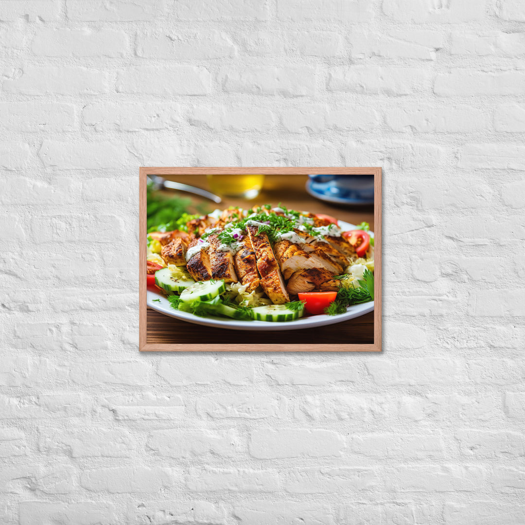 Lebanese Chicken Shawarma Salad Framed poster 🤤 from Yumify.AI