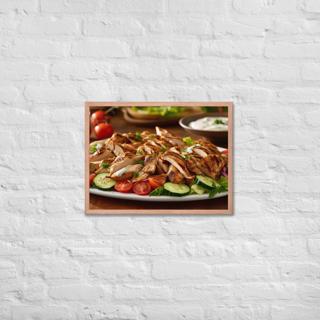 Lebanese Chicken Shawarma Salad Framed poster 🤤 from Yumify.AI