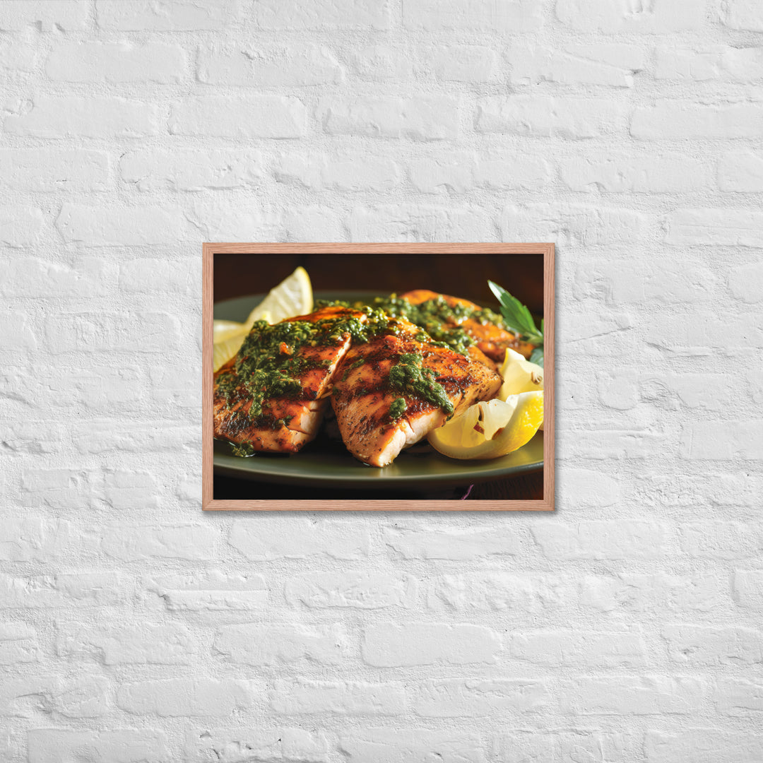 Chermoula Marinated Grilled Fish Framed poster 🤤 from Yumify.AI