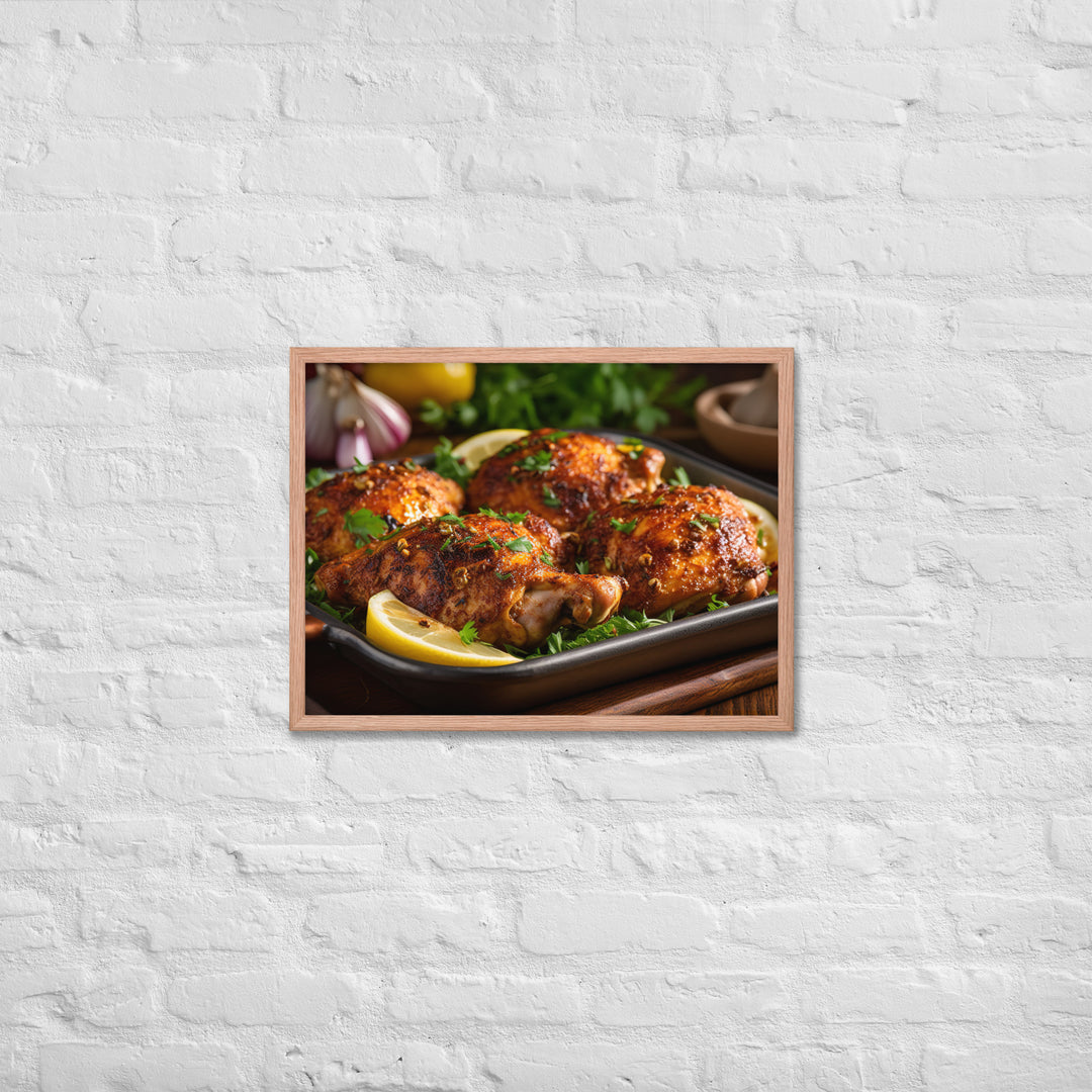 Moroccan Spiced Roasted Chicken Framed poster 🤤 from Yumify.AI