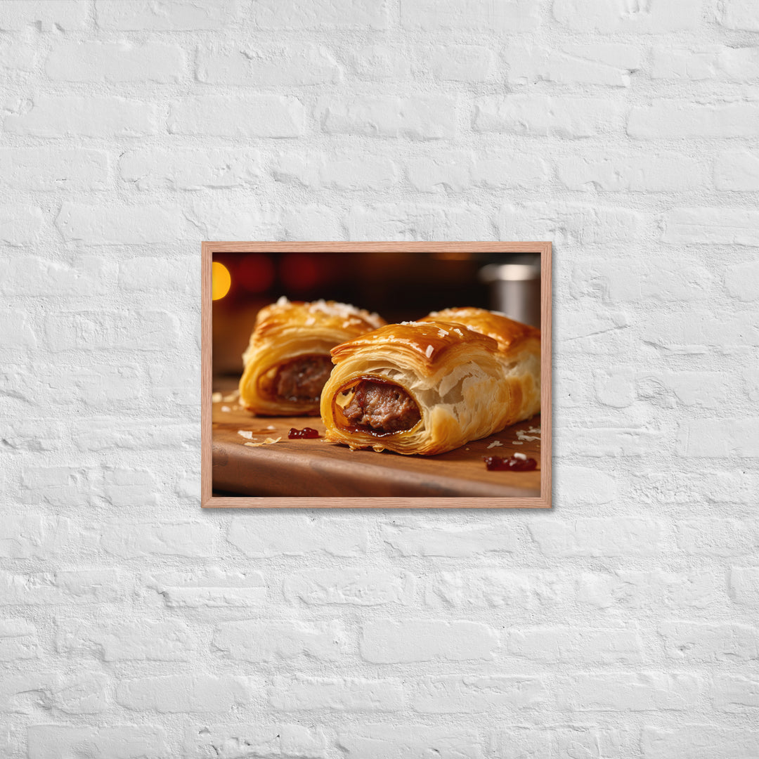 Sausage Roll Framed poster 🤤 from Yumify.AI