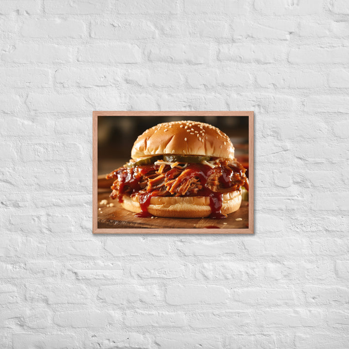 BBQ Pulled Pork Sandwich Framed poster 🤤 from Yumify.AI