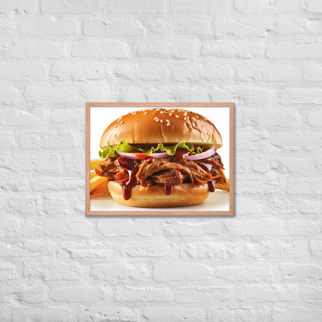 BBQ Pulled Pork Sandwich Framed poster 🤤 from Yumify.AI