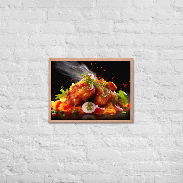 Spicy Fried Chicken Framed poster 🤤 from Yumify.AI