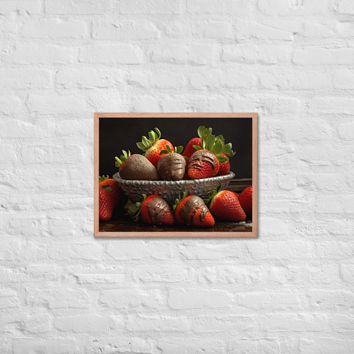 Chocolate covered Strawberries Framed poster 🤤 from Yumify.AI