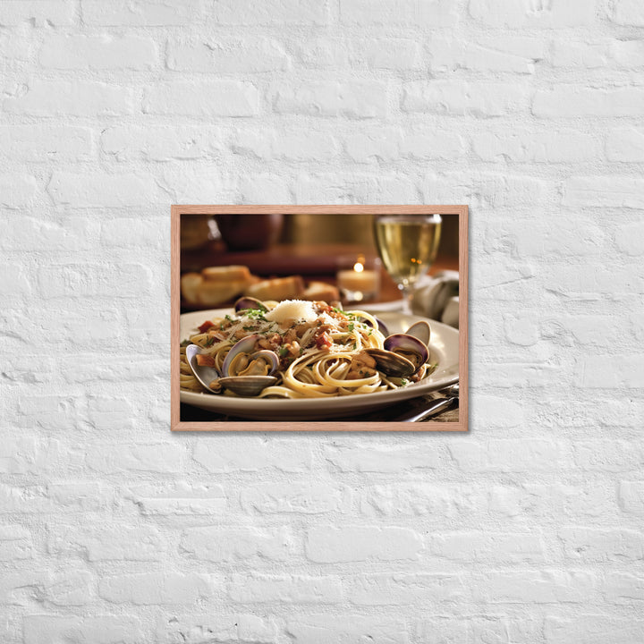 Linguine with Clam Sauce Framed poster 🤤 from Yumify.AI