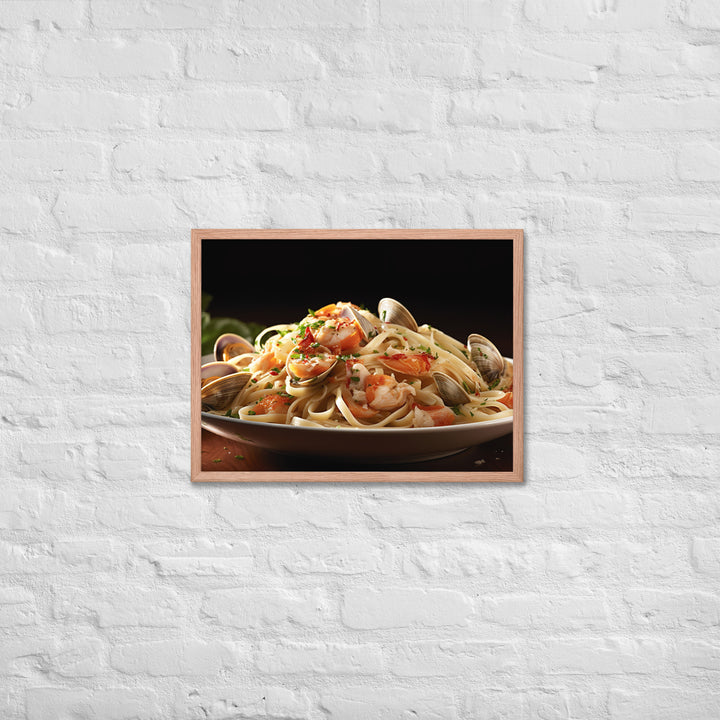 Linguine with Clam Sauce Framed poster 🤤 from Yumify.AI