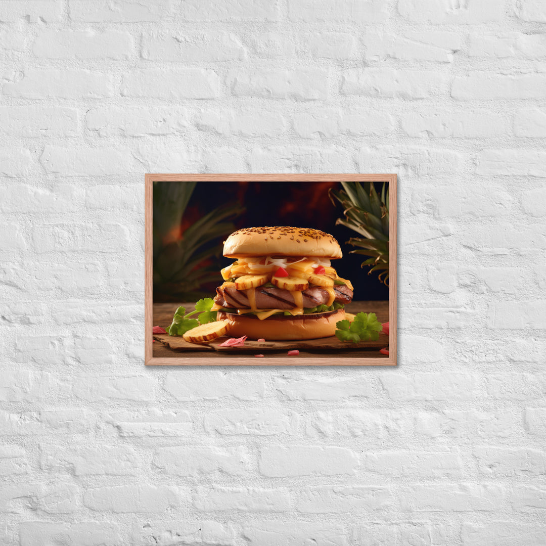 Hawaiian Burger Framed poster 🤤 from Yumify.AI