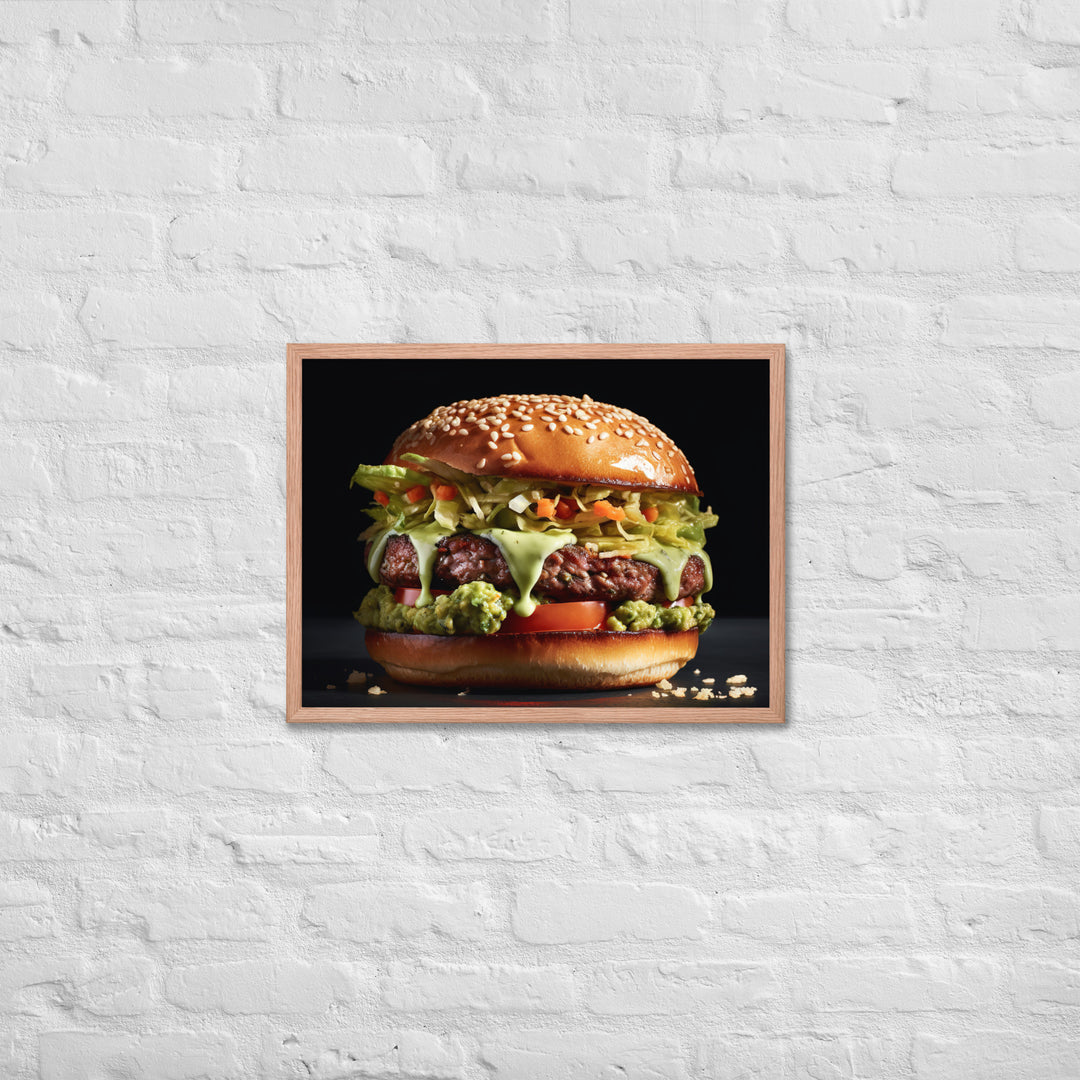 Guacamole Burger Framed poster 🤤 from Yumify.AI