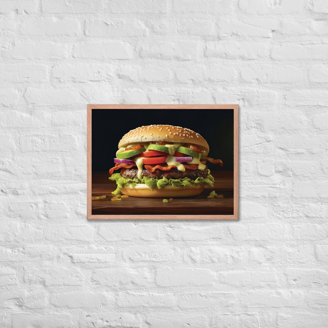 Guacamole Burger Framed poster 🤤 from Yumify.AI