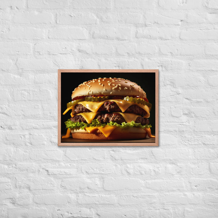 Cheese burger Framed poster 🤤 from Yumify.AI