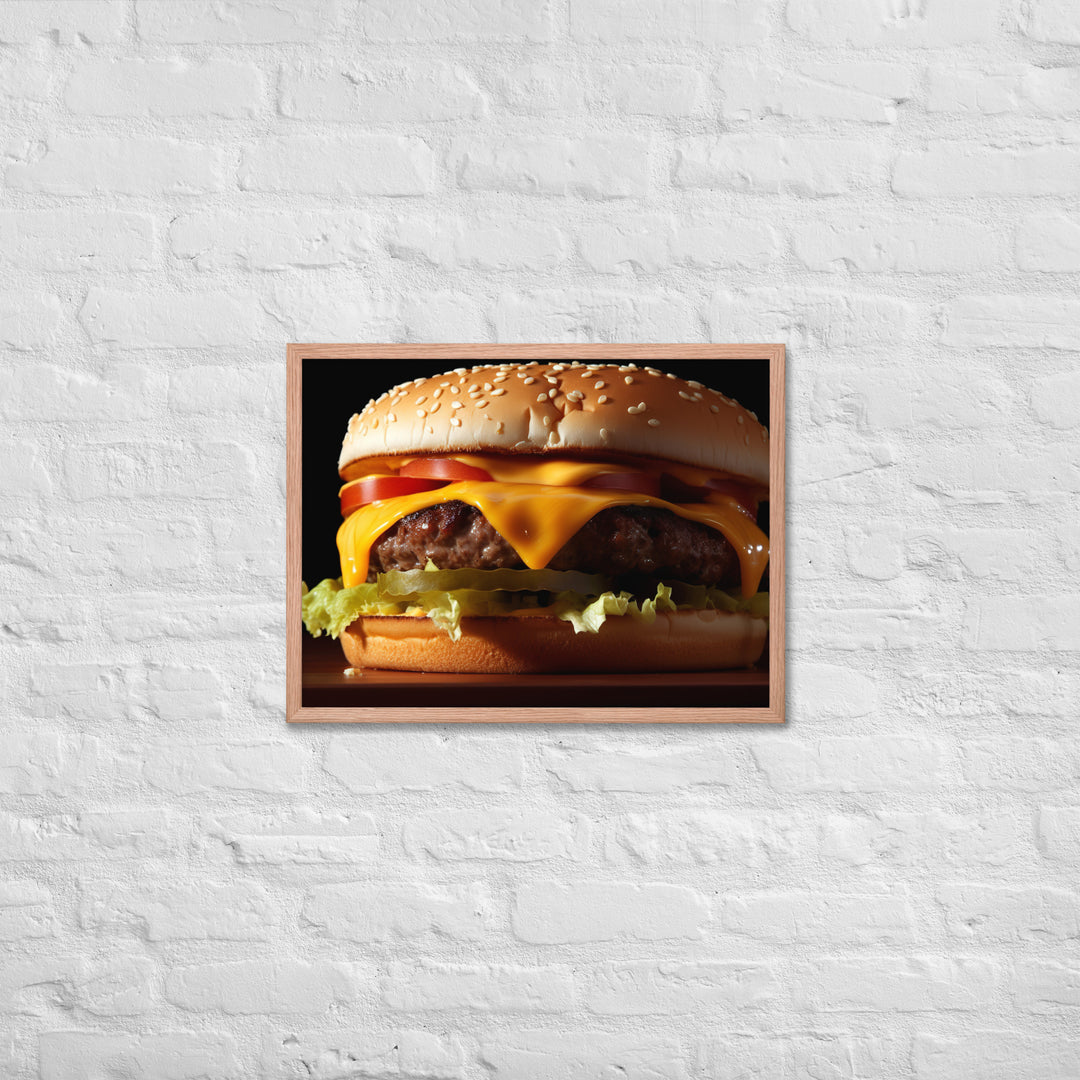 Cheese burger Framed poster 🤤 from Yumify.AI