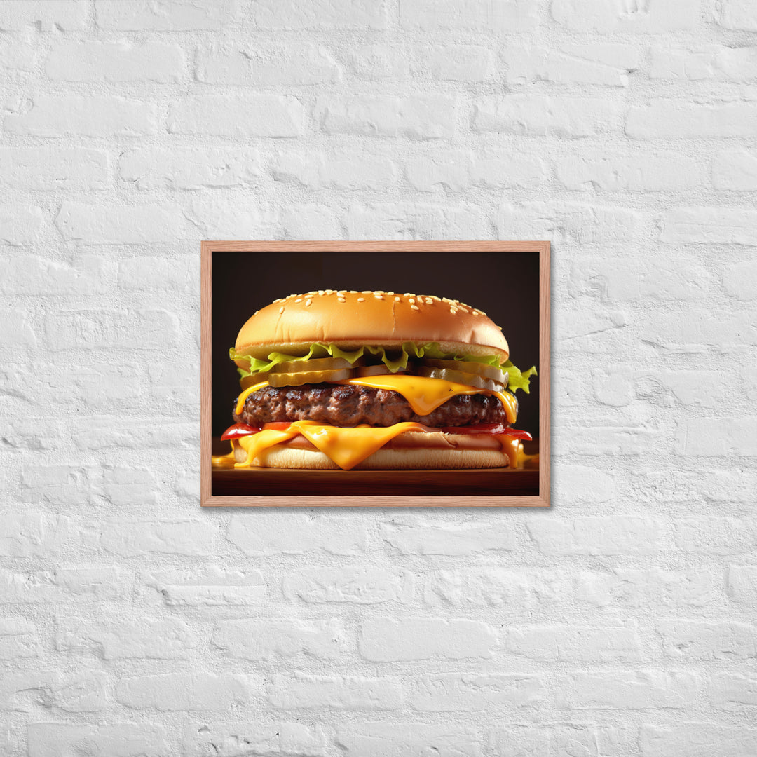 Cheese burger Framed poster 🤤 from Yumify.AI