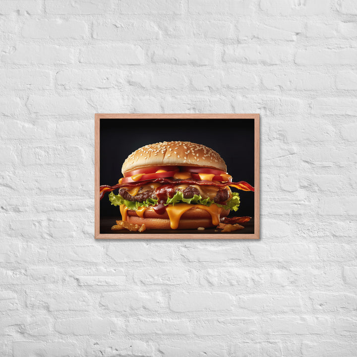 Bacon Cheese burger Framed poster 🤤 from Yumify.AI