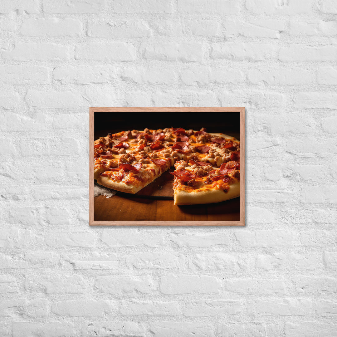 Meat Lovers Pizza Framed poster 🤤 from Yumify.AI