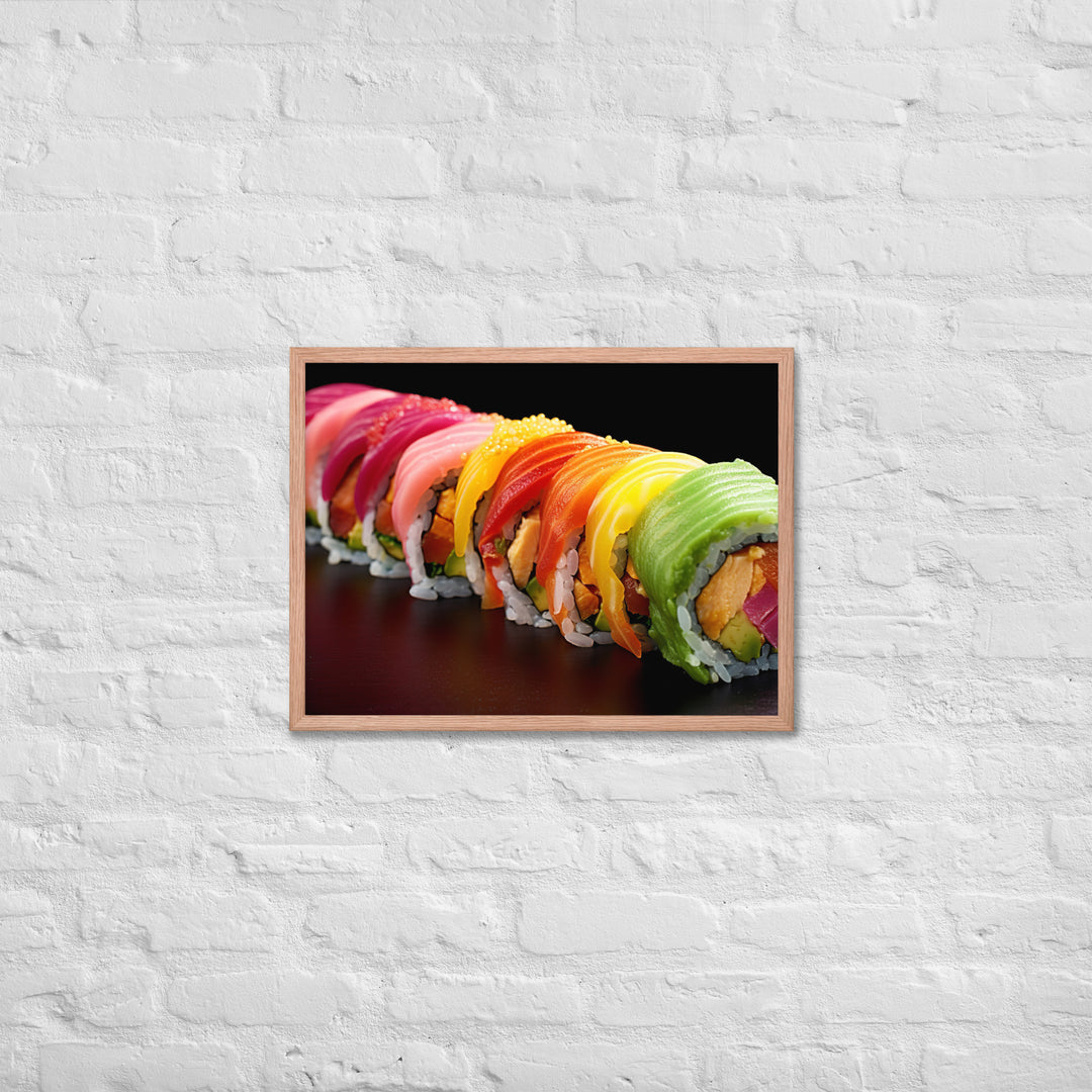 Rainbow Roll Framed poster 🤤 from Yumify.AI