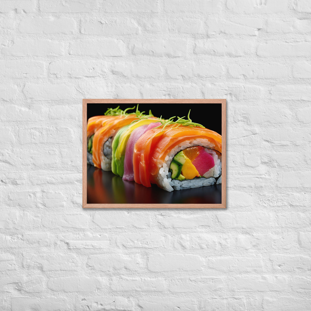 Rainbow Roll Framed poster 🤤 from Yumify.AI