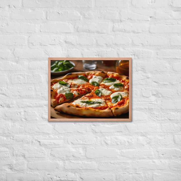 Margherita with Buffalo Mozzarella Pizza Framed poster 🤤 from Yumify.AI