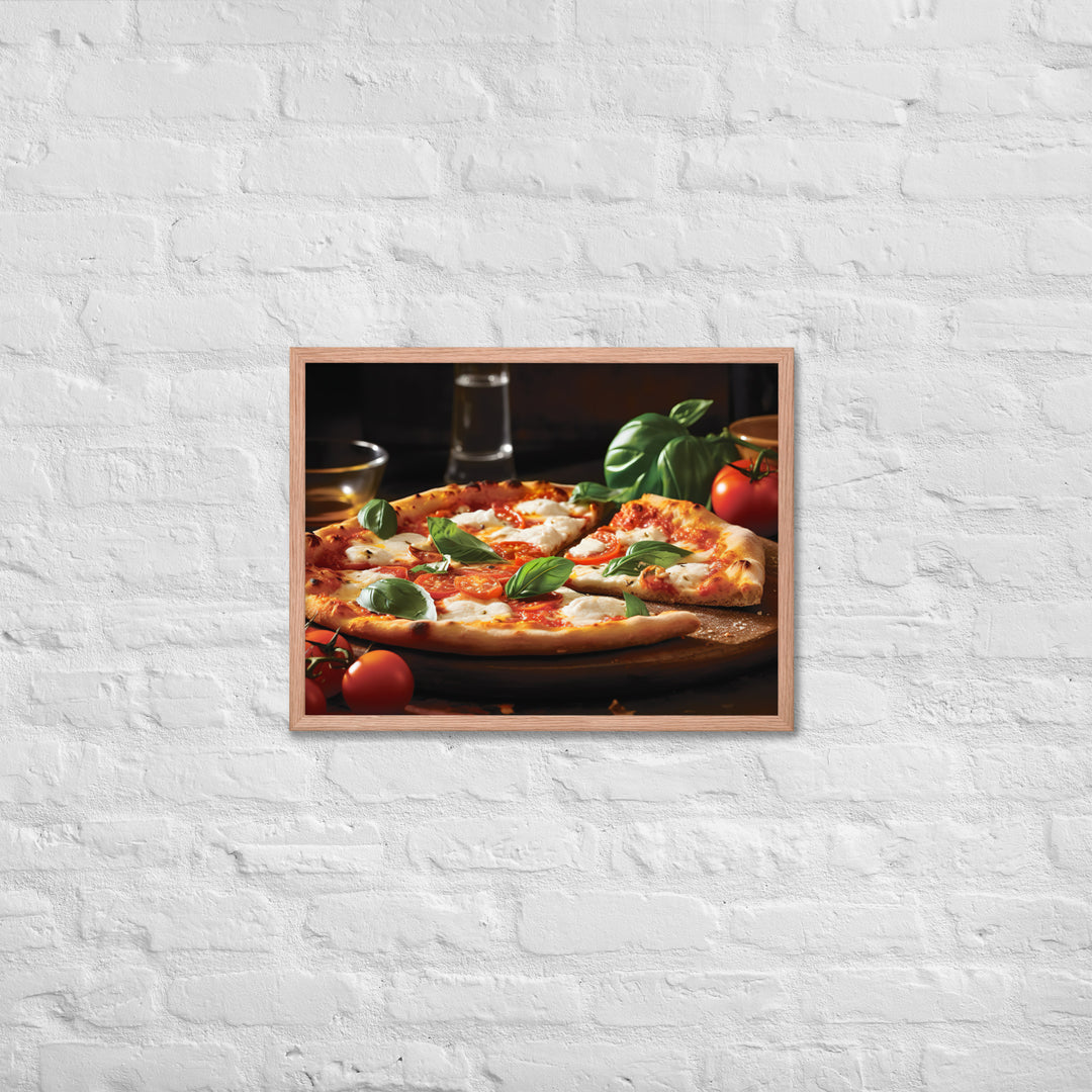 Margherita with Buffalo Mozzarella Pizza Framed poster 🤤 from Yumify.AI