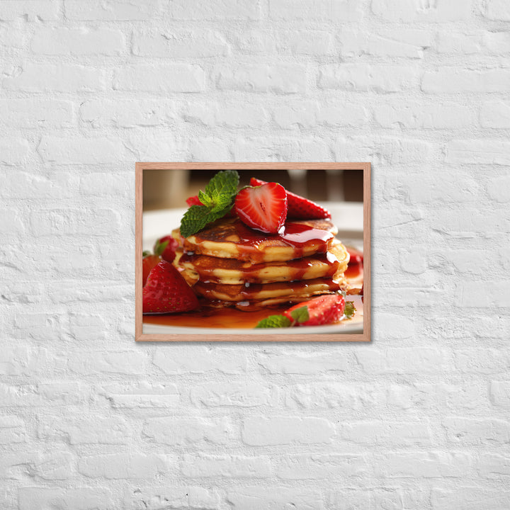 Strawberry Pancakes Framed poster 🤤 from Yumify.AI