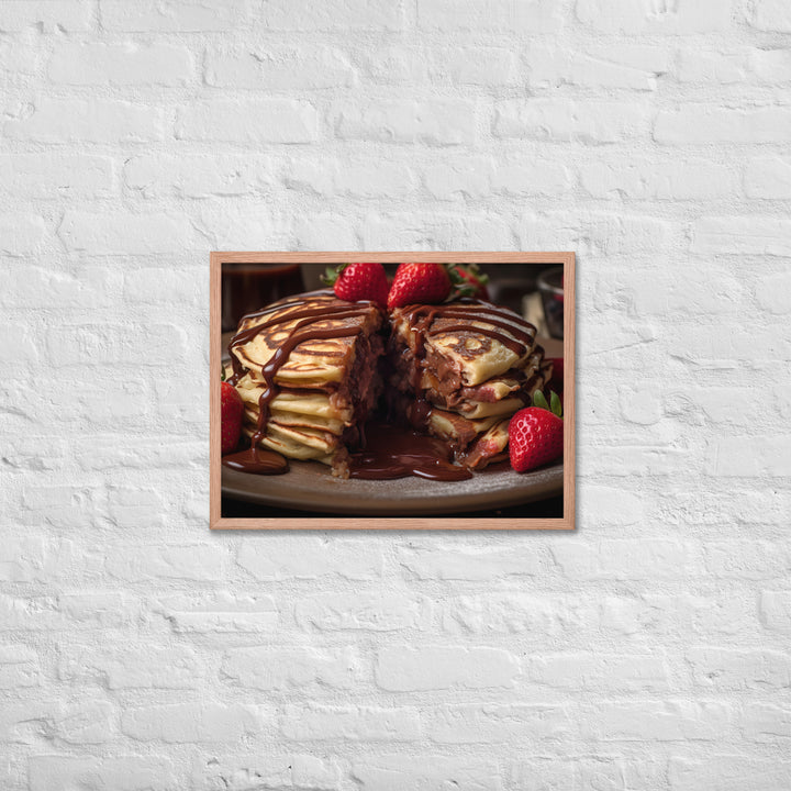 Nutella Stuffed Pancakes Framed poster 🤤 from Yumify.AI