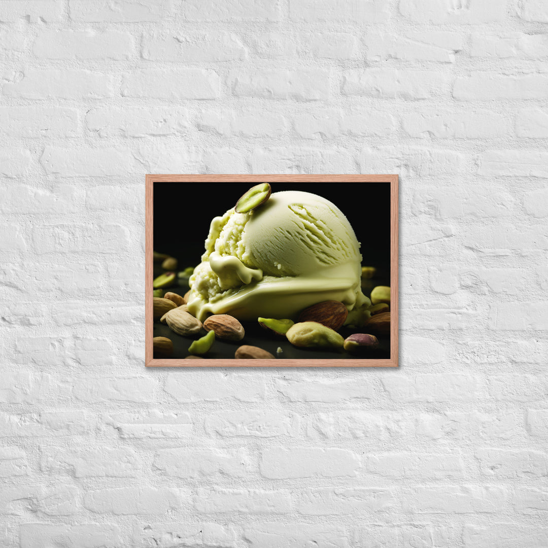 Pistachio ice cream Framed poster 🤤 from Yumify.AI