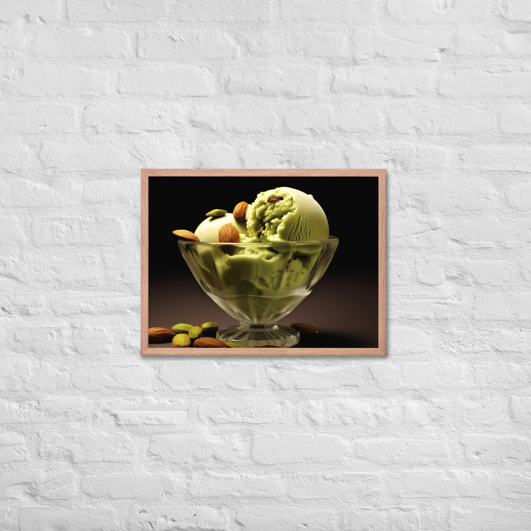 Pistachio ice cream Framed poster 🤤 from Yumify.AI