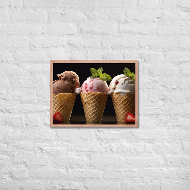 Neapolitan Ice Cream Framed poster 🤤 from Yumify.AI