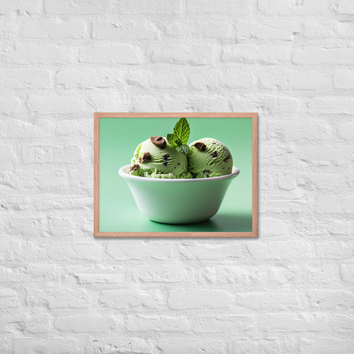 Mint Chocolate Chip Ice Cream Framed poster 🤤 from Yumify.AI