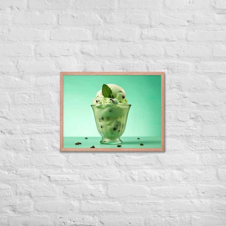 Mint Chocolate Chip Ice Cream Framed poster 🤤 from Yumify.AI