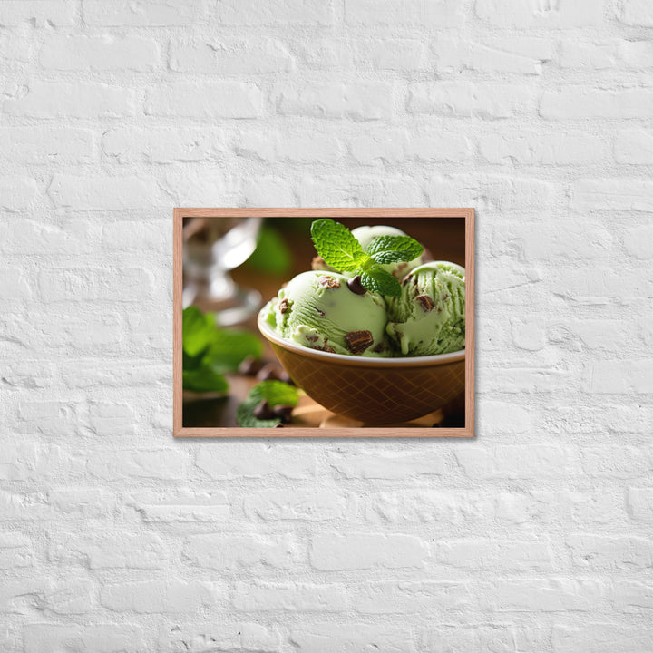 Mint Chocolate Chip Ice Cream Framed poster 🤤 from Yumify.AI