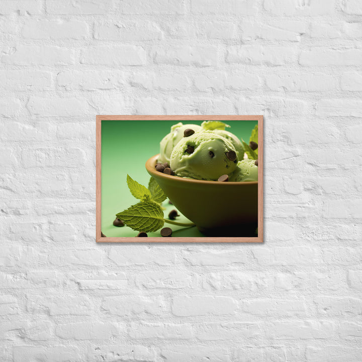 Mint Chocolate Chip Ice Cream Framed poster 🤤 from Yumify.AI