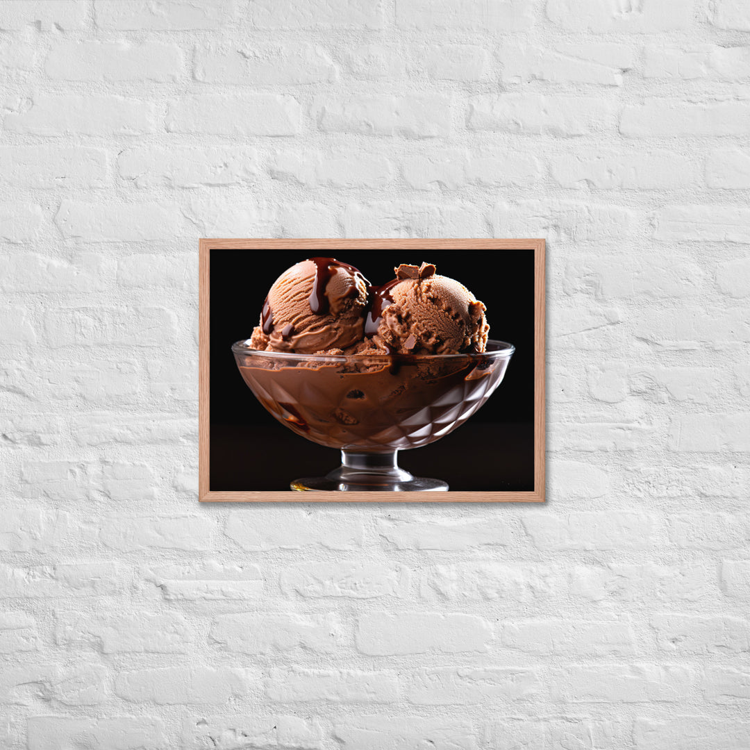 Chocolate Ice Cream Framed poster 🤤 from Yumify.AI