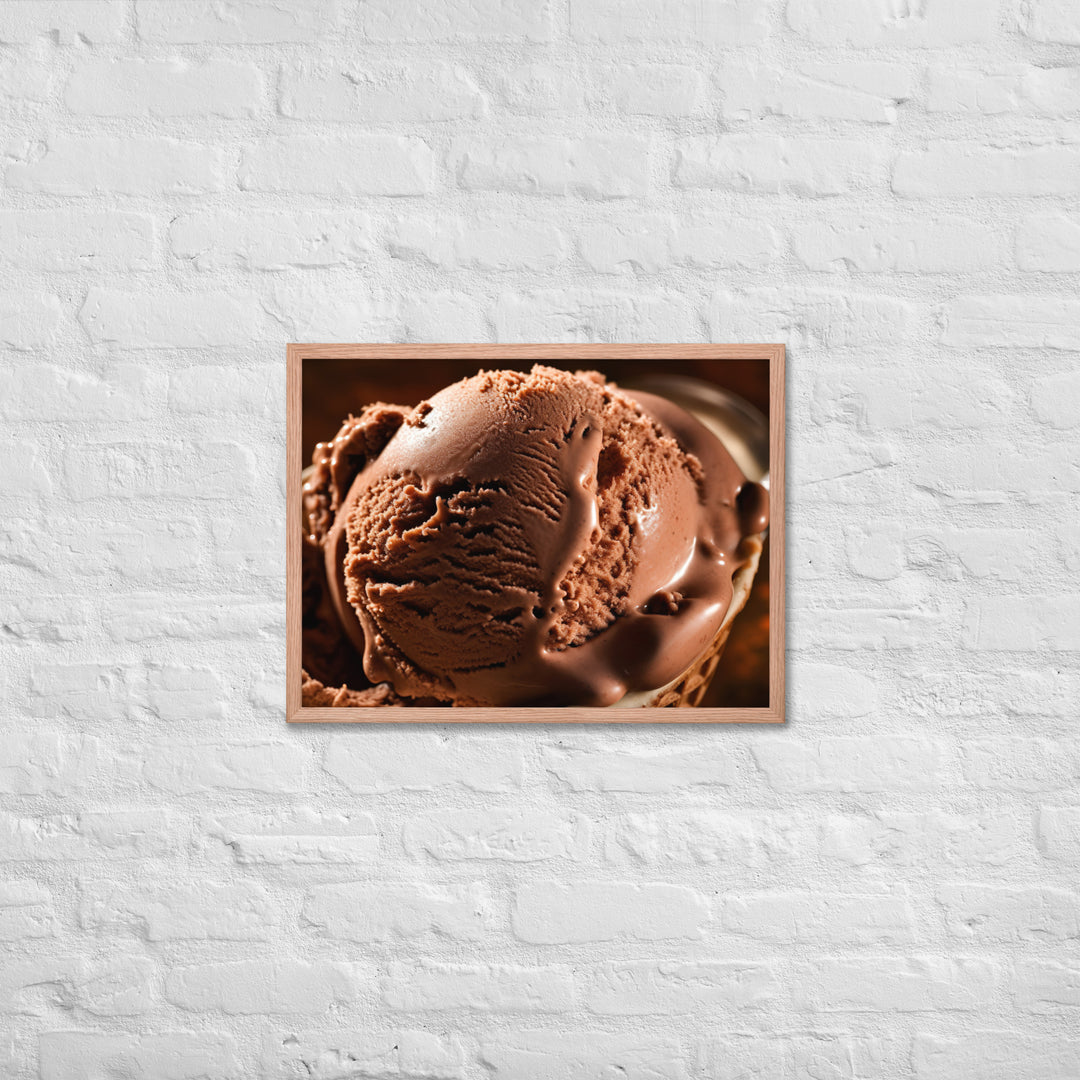 Chocolate Ice Cream Framed poster 🤤 from Yumify.AI