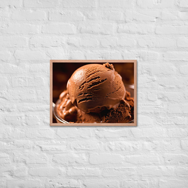 Chocolate Ice Cream Framed poster 🤤 from Yumify.AI