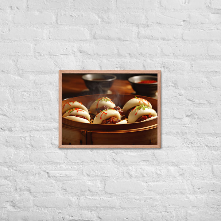 Steamed Pork Buns Framed poster 🤤 from Yumify.AI