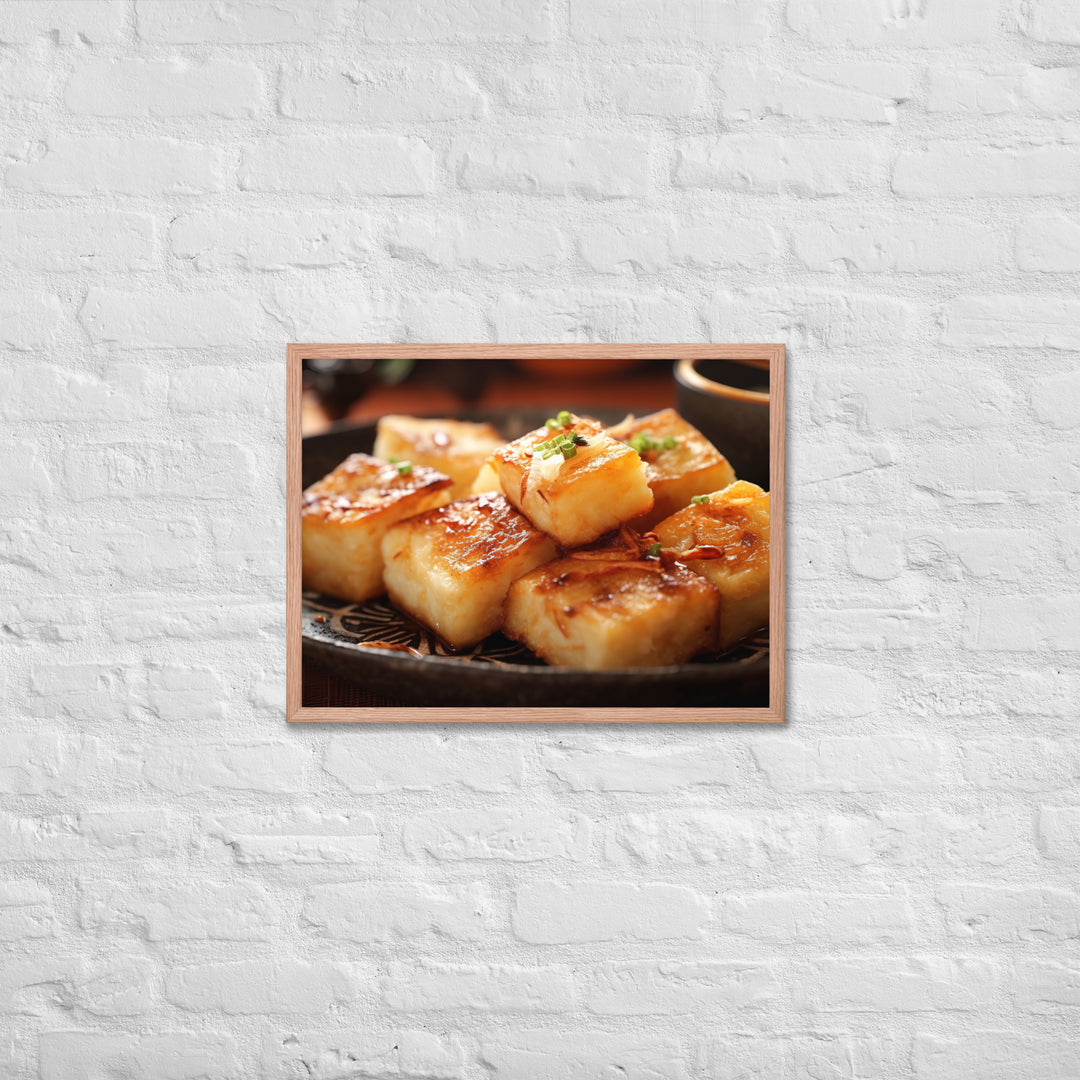 Pan Fried Turnip Cake Framed poster 🤤 from Yumify.AI