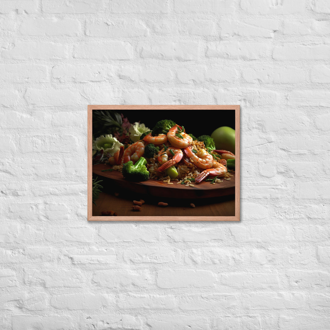 Shrimp Fried Rice Framed poster 🤤 from Yumify.AI