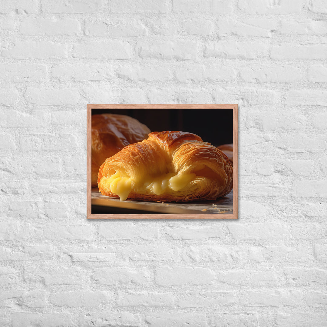 Custard filled Croissant Framed poster 🤤 from Yumify.AI