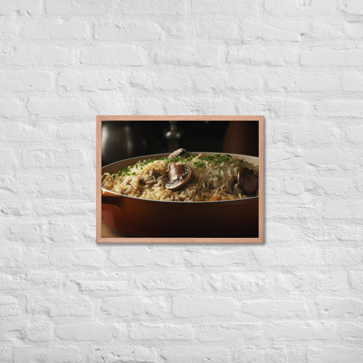 Baked Sausage and Mushroom Risotto Framed poster 🤤 from Yumify.AI