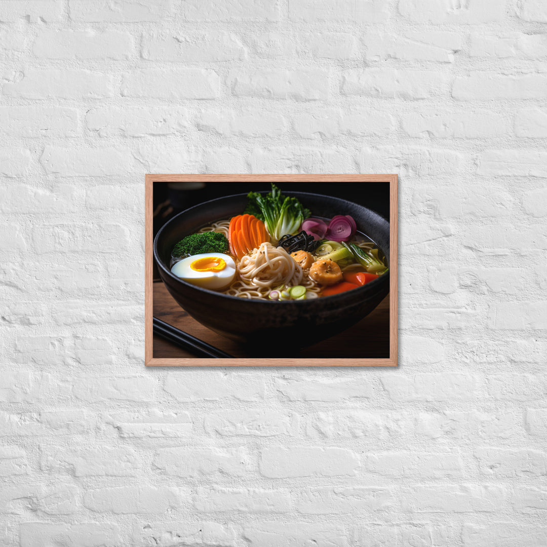 Vibrant Vegetable Ramen Framed poster 🤤 from Yumify.AI