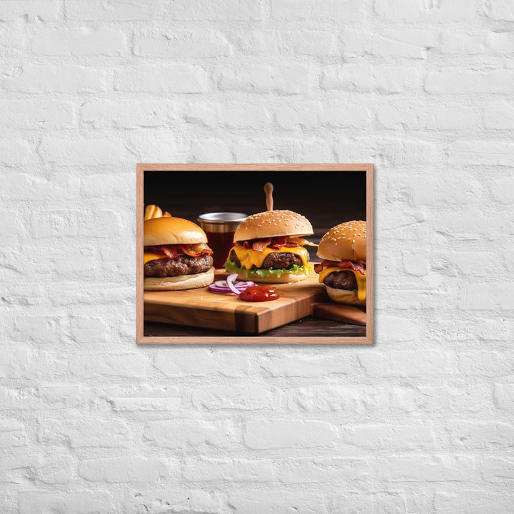 Bacon Cheeseburgers Framed poster 🤤 from Yumify.AI