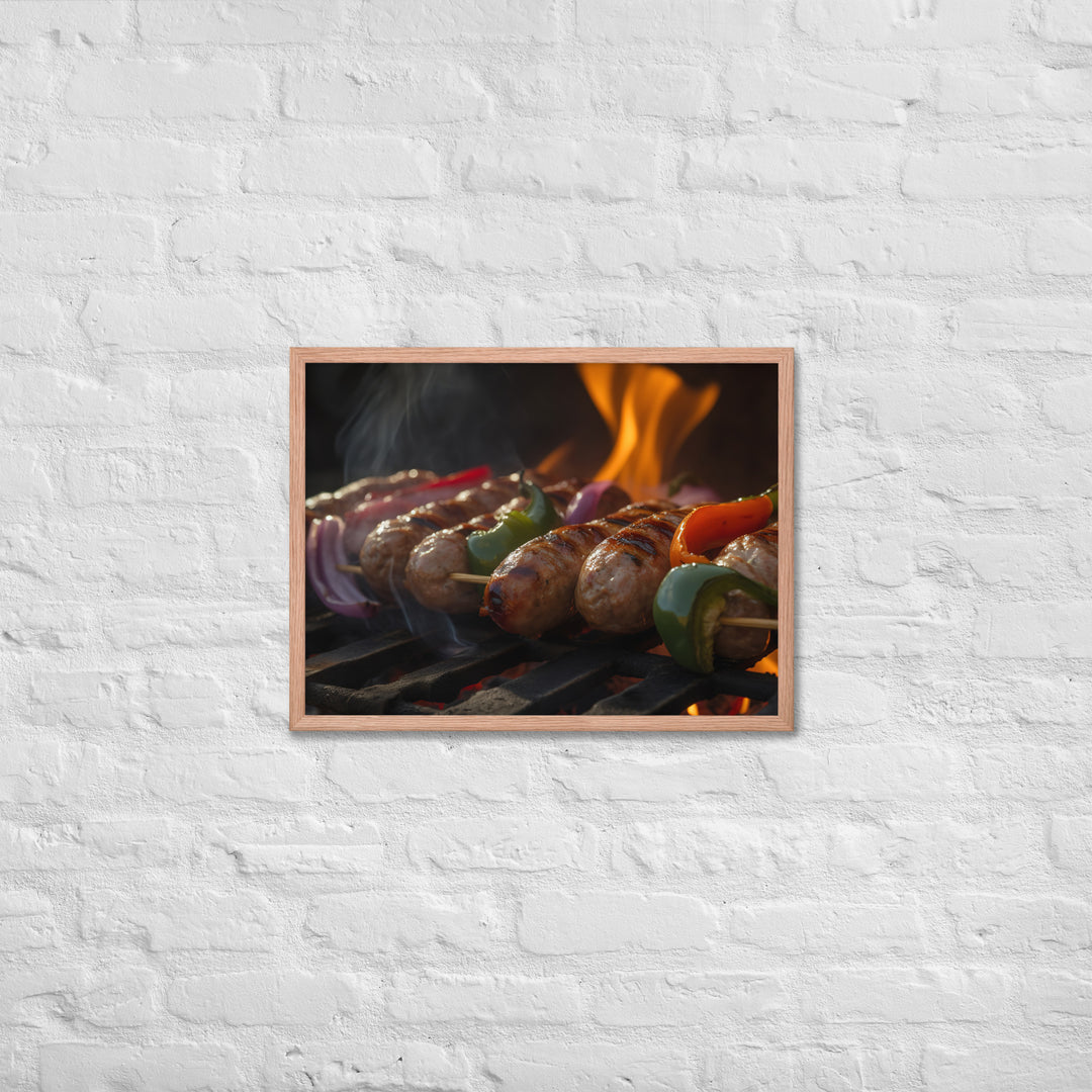 Sausage Skewers Framed poster 🤤 from Yumify.AI