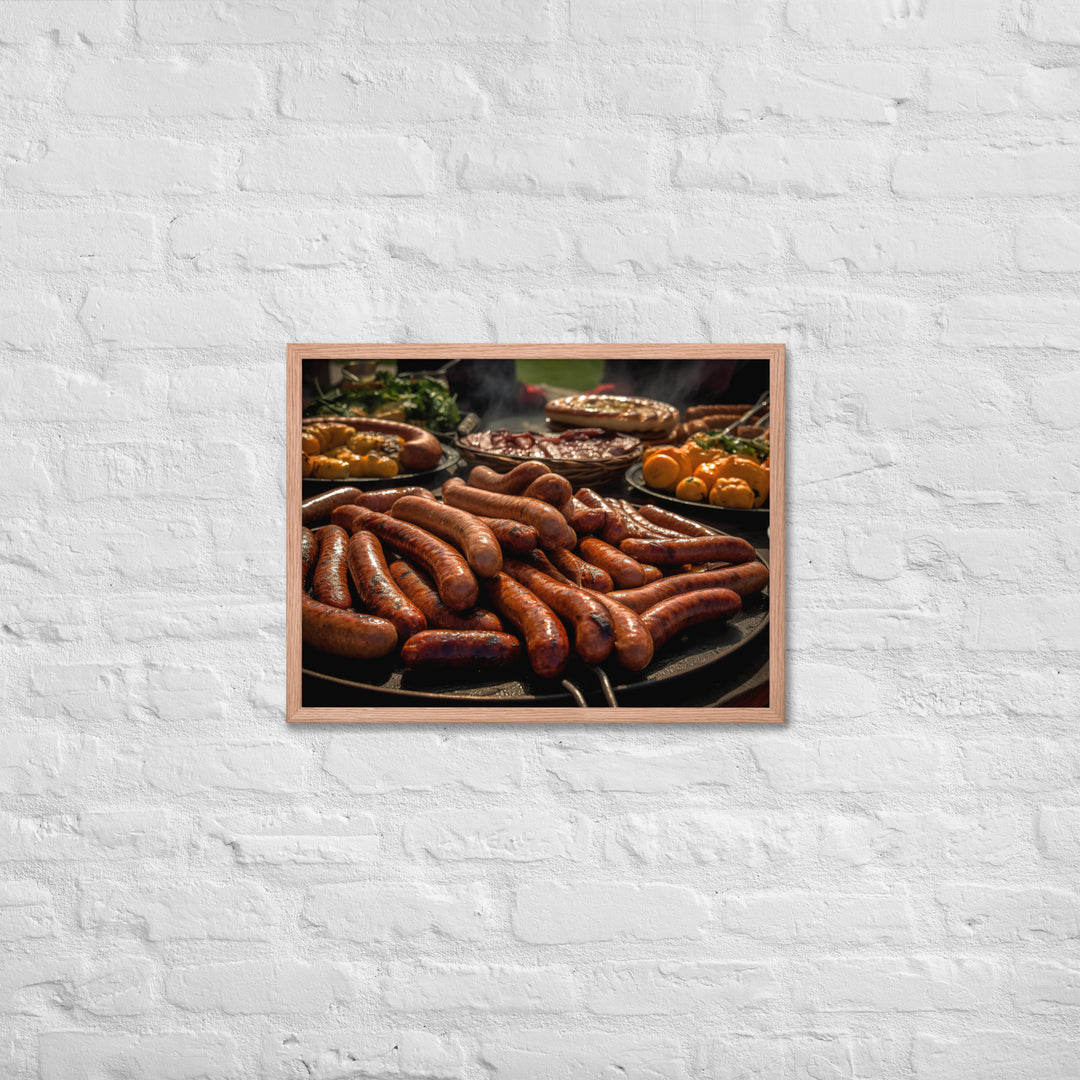 Sausage Framed poster 🤤 from Yumify.AI