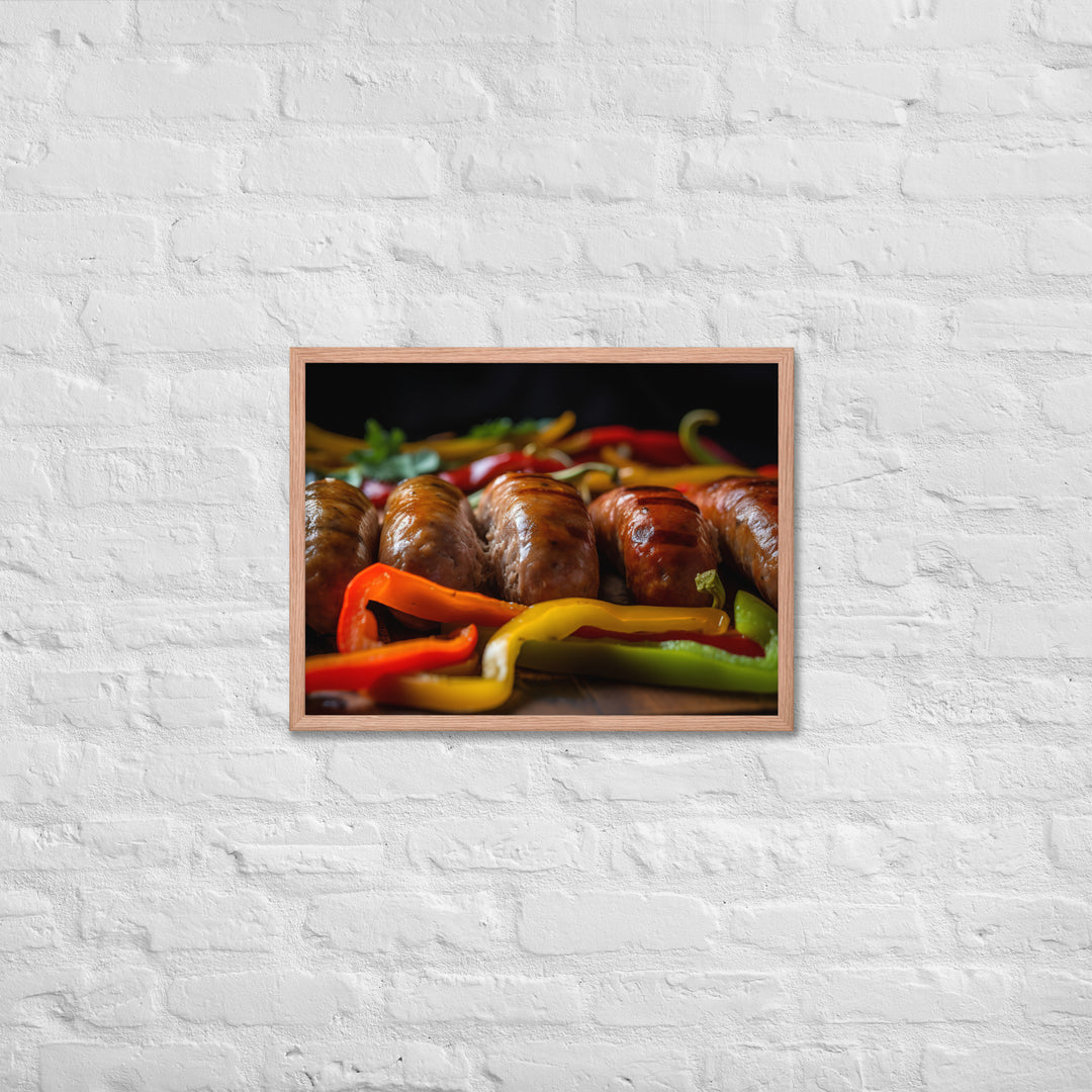 Sausage and Peppers Framed poster 🤤 from Yumify.AI