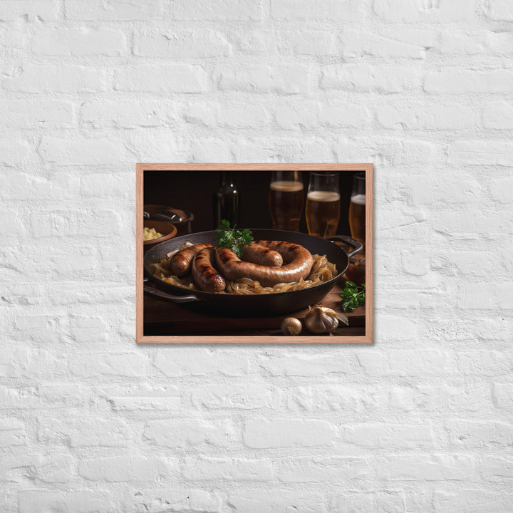 Sausage and Onions Framed poster 🤤 from Yumify.AI